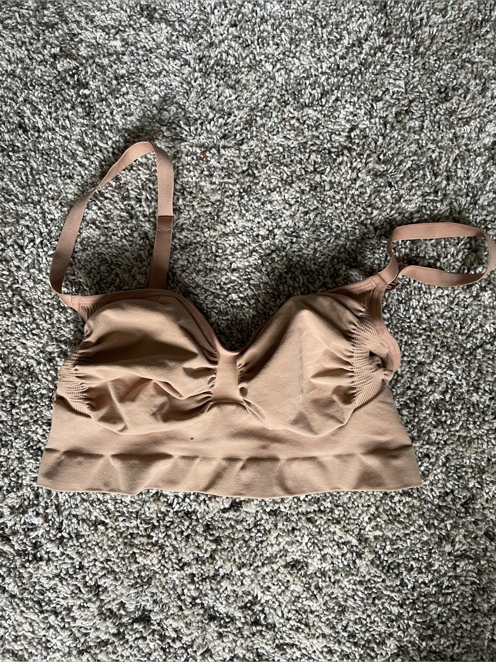 SKIMS Bra Woman’s Seamless Sculpt Ruched Bralette Wireless Stretch Sz Xl